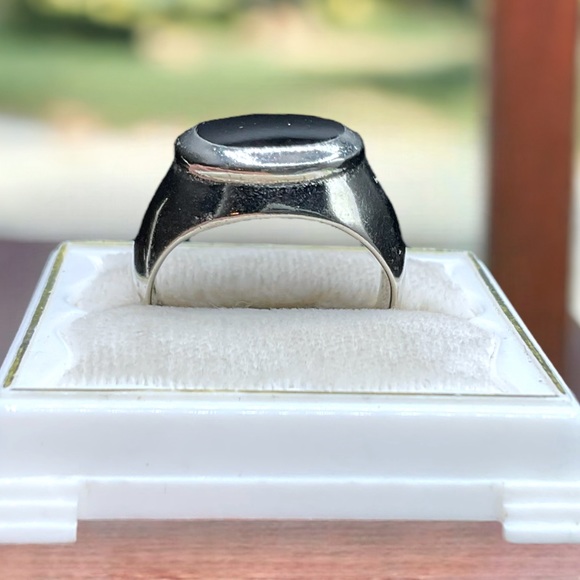 🌺Vintage Sterling & Onyx Ring - Picture 8 of 11